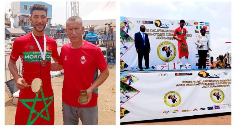 البطل أشرف الدغمي يعتلي منصة تتويج البطولة الأفريقية