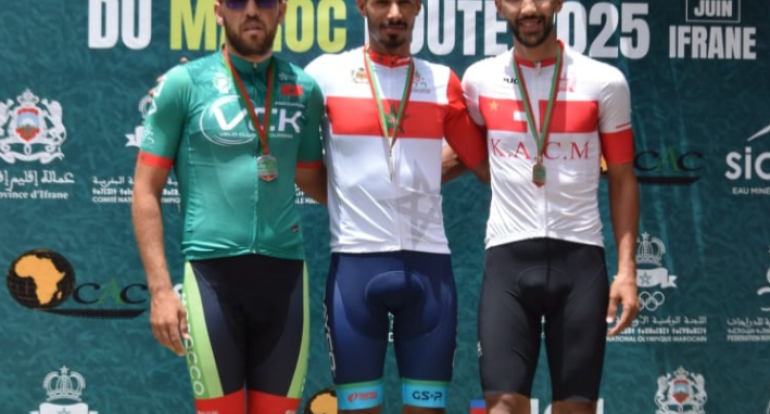 في رحاب الأرز، إفران تشهد على تتويج محسن الكورجي ومليكة بنعلال بلقب بطل المغرب للدراجات على الطريق ضد الساعة 2025